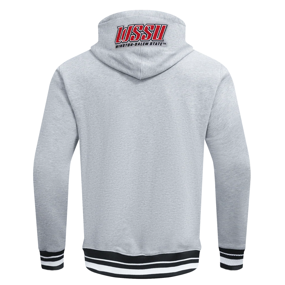 WINSTON SALEM STATE UNIVERSITY CLASSIC MEN'S STACKED LOGO PO H (HEATHER GRAY/BLACK) - Image 3