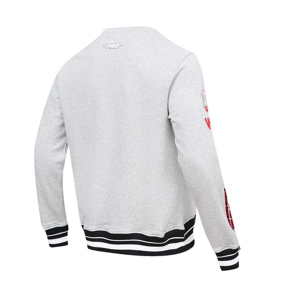 WINSTON SALEM STATE UNIVERSITY CLASSIC MEN'S STACKED LOGO CREW (HEATHER GRAY/BLACK) - Image 2