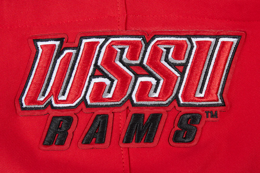 COLLEGE WINSTON-SALEM STATE UNIVERSITY VINTAGE VARSITY MEN'S FLC RIB PO (RED/BLACK) - Image 8