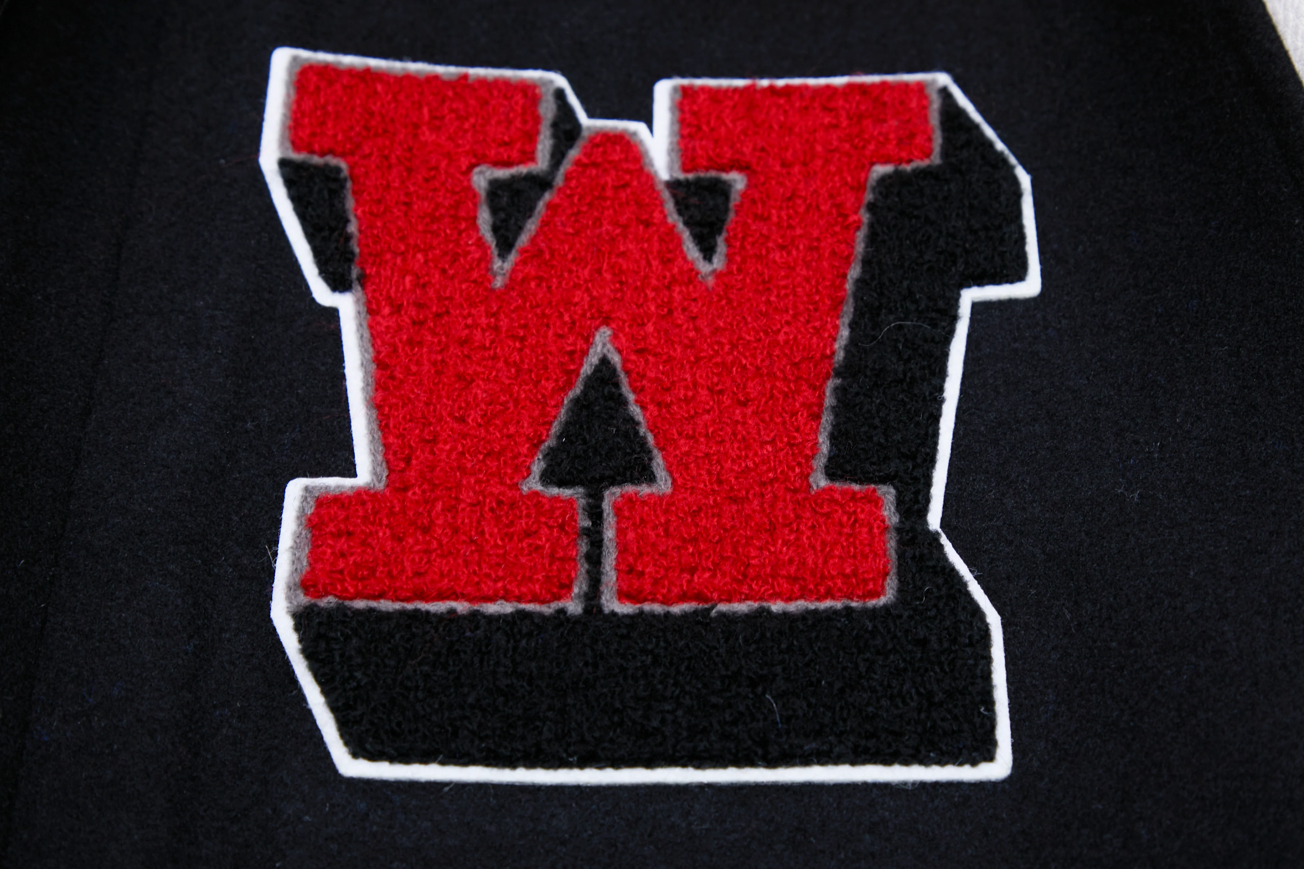 WINSTON SALEM STATE UNIVERSITY CLASSIC WOOL VARSITY JACKET (BLACK/WHITE) - Image 6