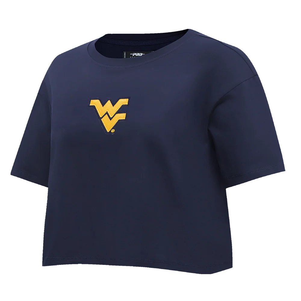 COLLEGE WEST VIRGINIA UNIVERSITY WINGSPAN WOMEN'S SJ BOXY TEE (MIDNIGHT NAVY) - Image 4