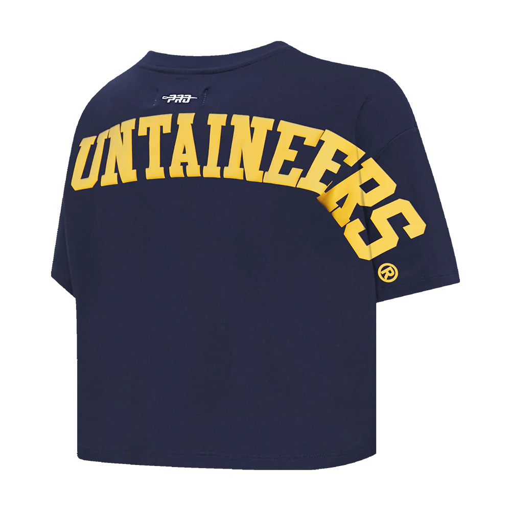 COLLEGE WEST VIRGINIA UNIVERSITY WINGSPAN WOMEN'S SJ BOXY TEE (MIDNIGHT NAVY) - Image 6