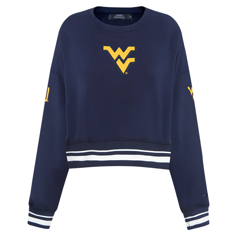 WEST VIRGINIA UNIVERSITY CLASSIC WOMEN'S RIB FLEECE CREWNECK (MIDNIGHT NAVY)