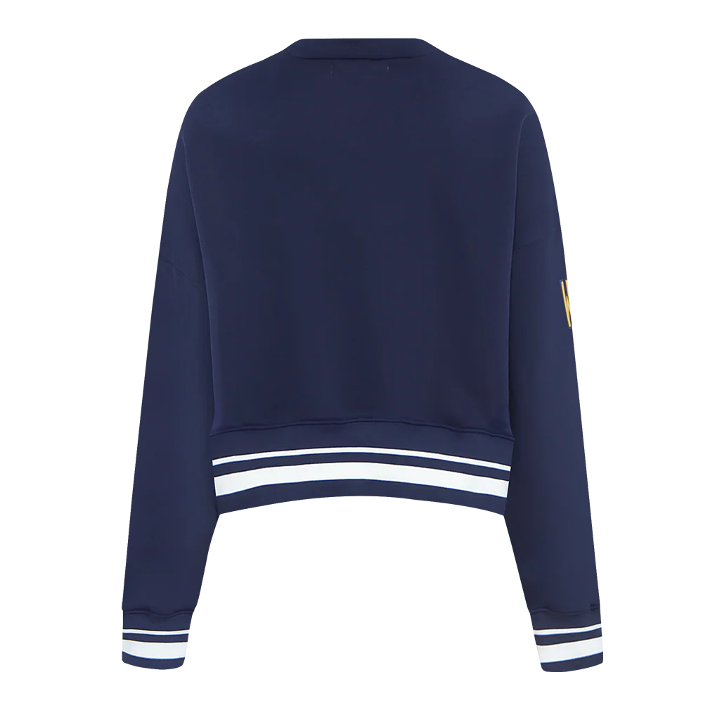 WEST VIRGINIA UNIVERSITY CLASSIC WOMEN'S RIB FLEECE CREWNECK (MIDNIGHT NAVY) - Image 3