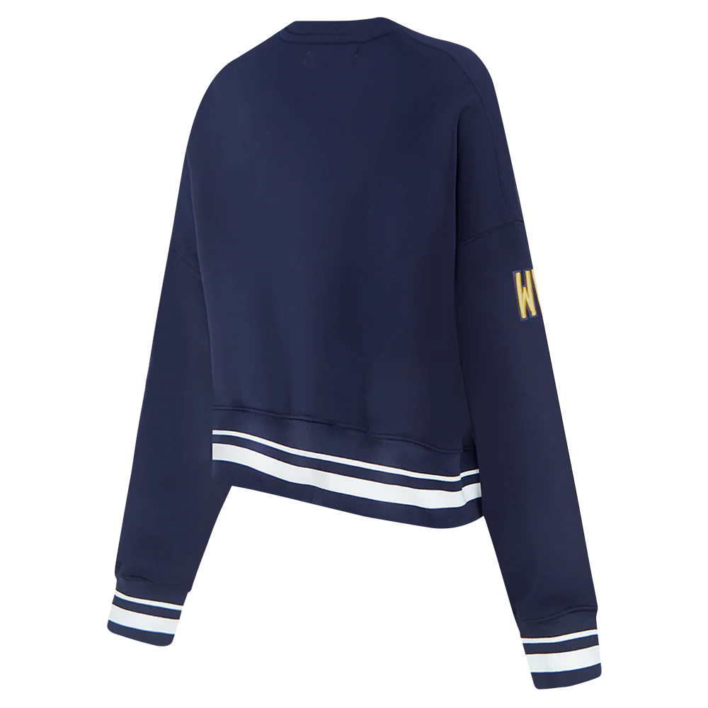 WEST VIRGINIA UNIVERSITY CLASSIC WOMEN'S RIB FLEECE CREWNECK (MIDNIGHT NAVY) - Image 4