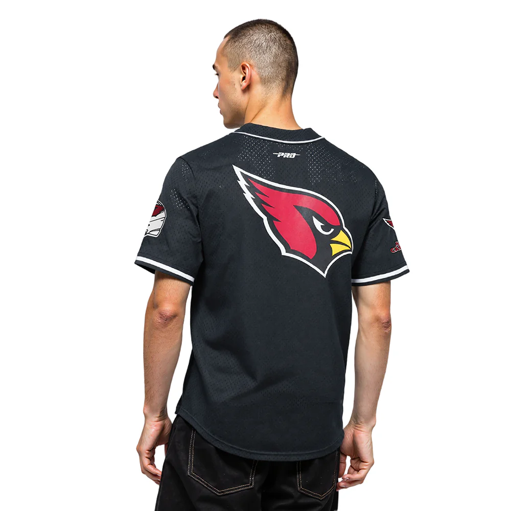 NFL ARIZONA CARDINALS CLASSIC MESH BUTTON DOWN SHIRT (BLACK) - Image 10