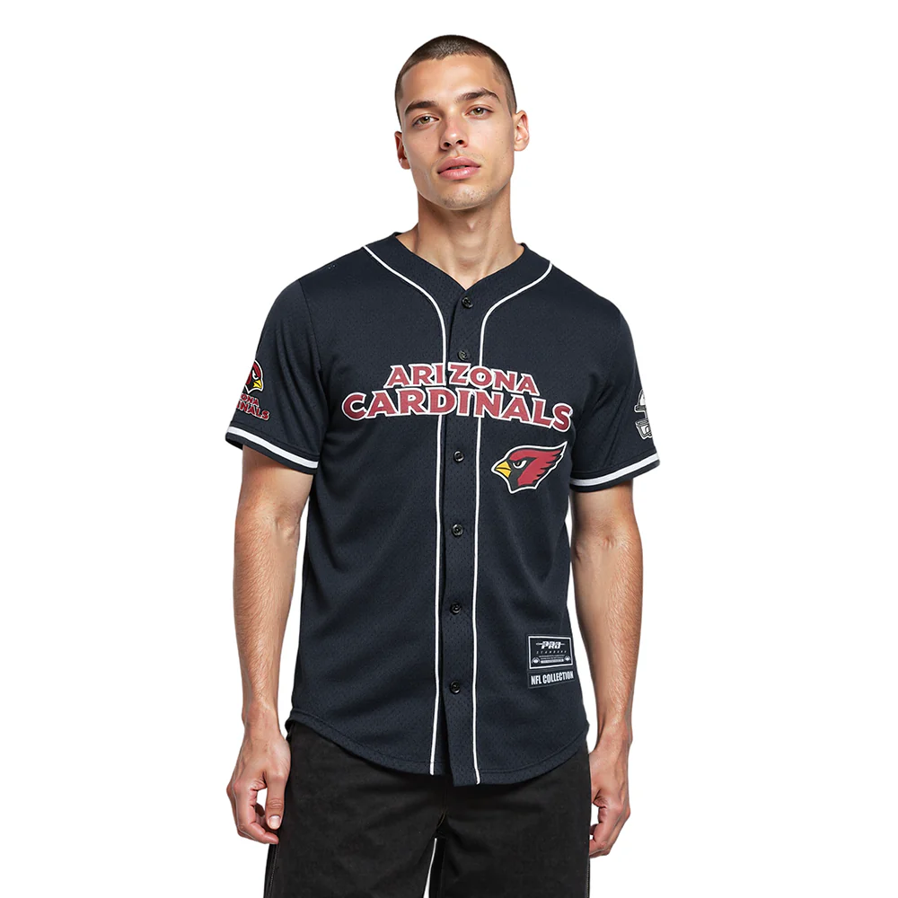 NFL ARIZONA CARDINALS CLASSIC MESH BUTTON DOWN SHIRT (BLACK) - Image 9