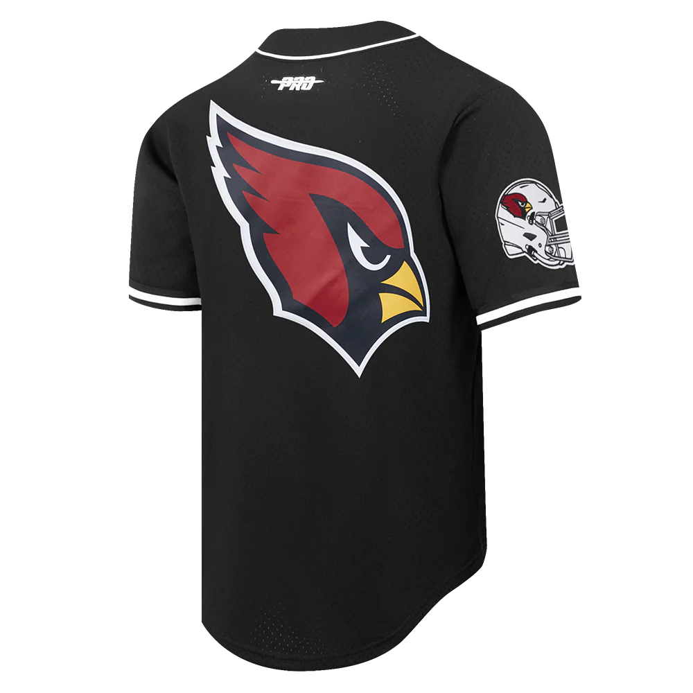 NFL ARIZONA CARDINALS SCRIPT TAIL MEN'S MESH BUTTON DOWN SHIRT (BLACK) - Image 14