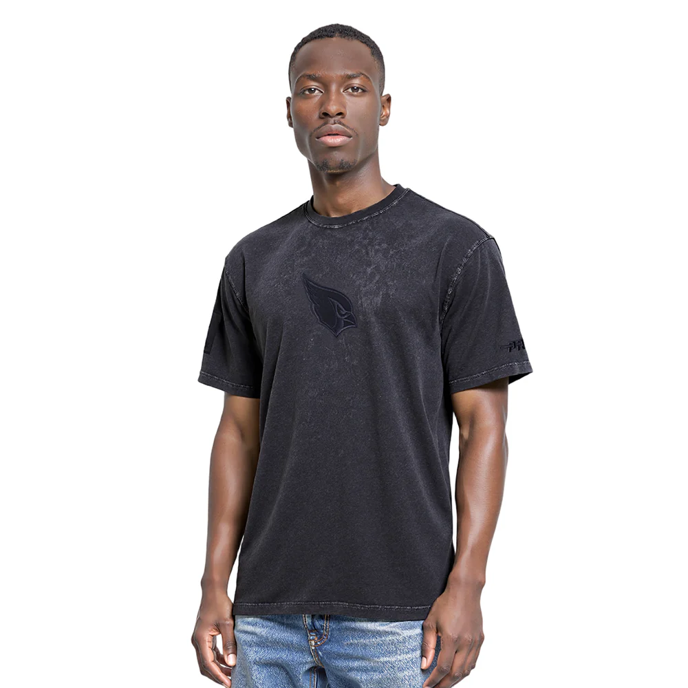 NFL ARIZONA CARDINALS WASHED CLASSIC MEN'S ENZYME WASH CJ DROP SHOULDER TEE (WASHED BLACK) - Image 9