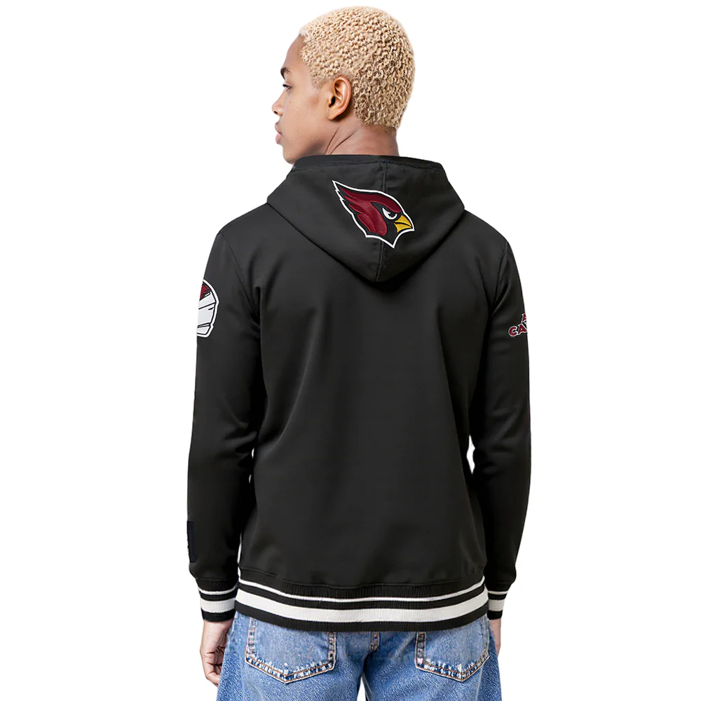 NFL ARIZONA CARDINALS SCRIPT TAIL MEN'S RIB FLC PO HOODIE (BLACK) - Image 2