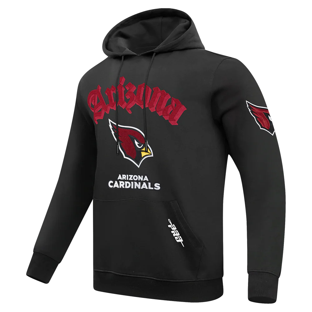 NFL ARIZONA CARDINALS OLD ENGLISH MEN'S PO HOODIE (BLACK) - Image 2