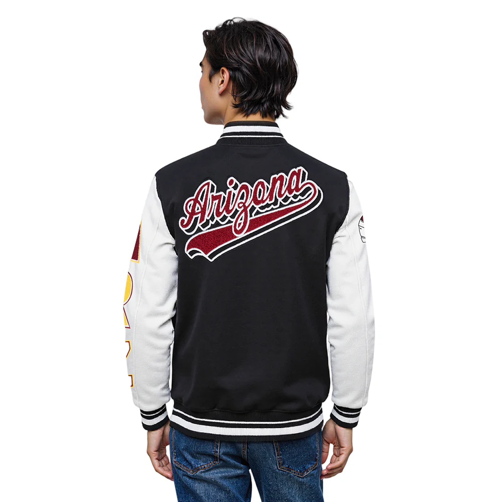 NFL ARIZONA CARDINALS SCRIPT TAIL MEN'S RIB WOOL VARSITY (BLACK/WHITE) - Image 2