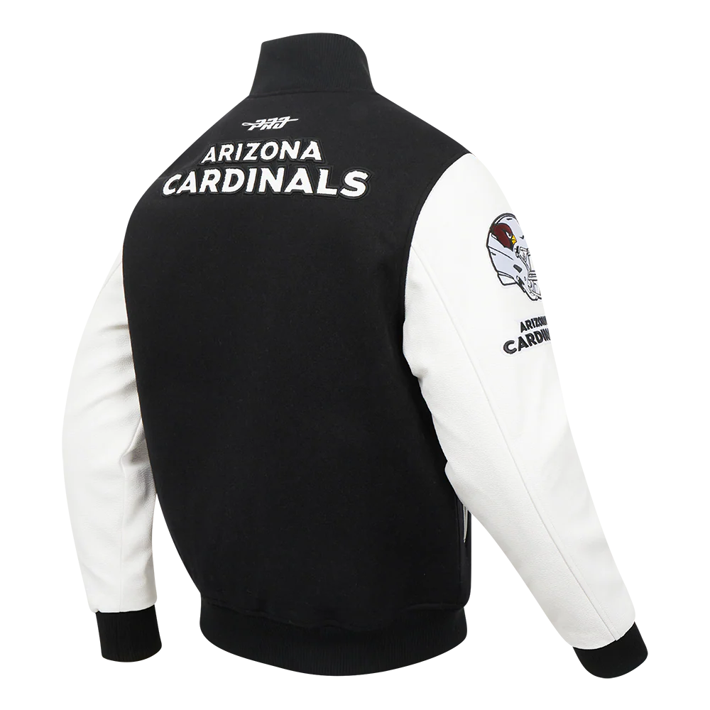 NFL ARIZONA CARDINALS CLASSIC MEN'S WOOL VARSITY JACKET (BLACK/WHITE) - Image 4