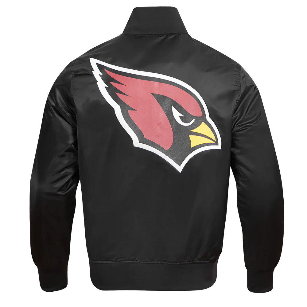 NFL ARIZONA CARDNIALS TEAM BIG LOGO MEN'S SATIN JACKET (BLACK) - Image 4