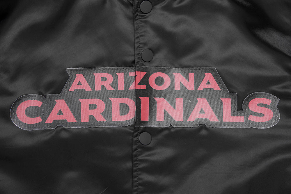 NFL ARIZONA CARDNIALS TEAM BIG LOGO MEN'S SATIN JACKET (BLACK) - Image 5