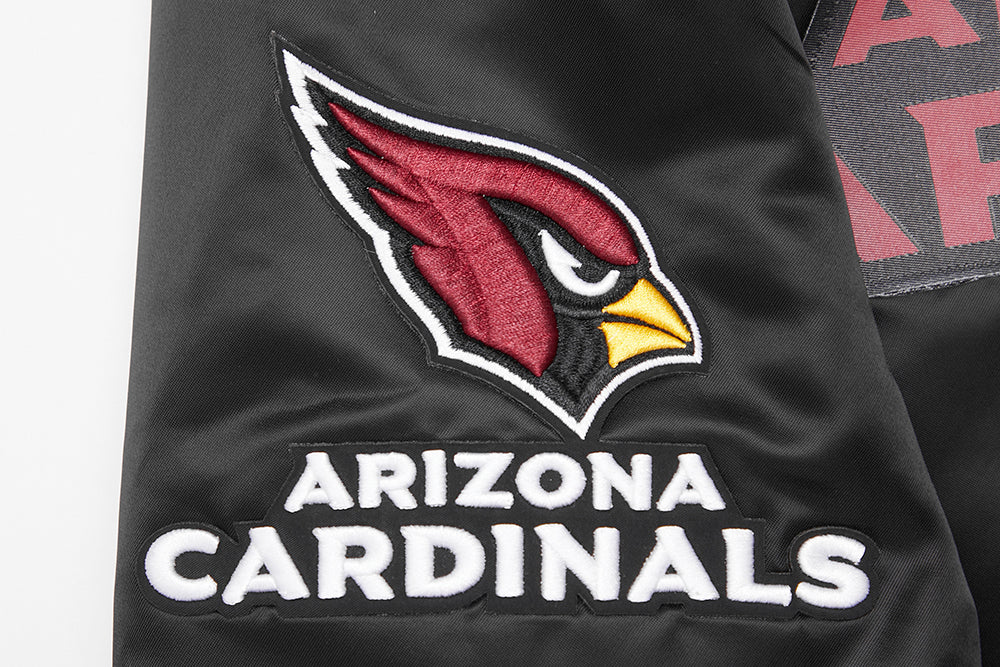 NFL ARIZONA CARDNIALS TEAM BIG LOGO MEN'S SATIN JACKET (BLACK) - Image 7