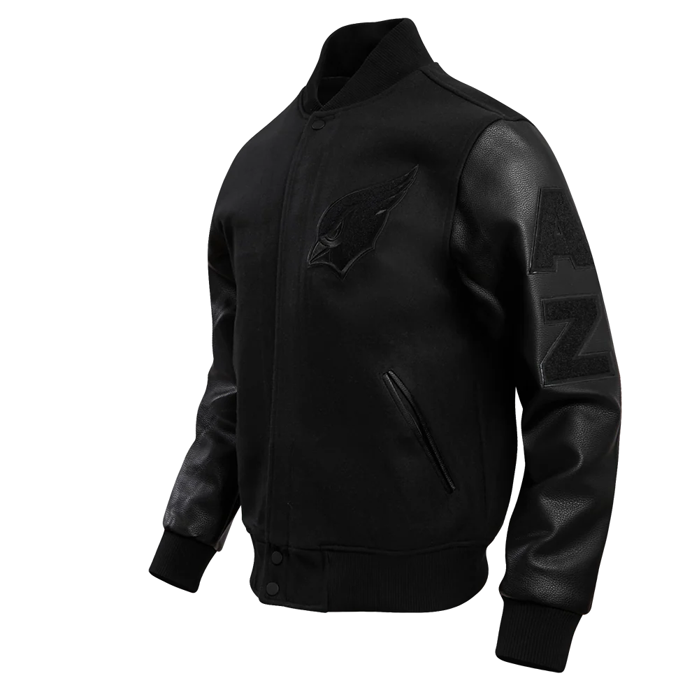 NFL ARIZONA CARDINALS TRIPLE BLACK MEN'S WOOL VARSITY JACKET (TRIPLE BLACK MEN'S) - Image 2
