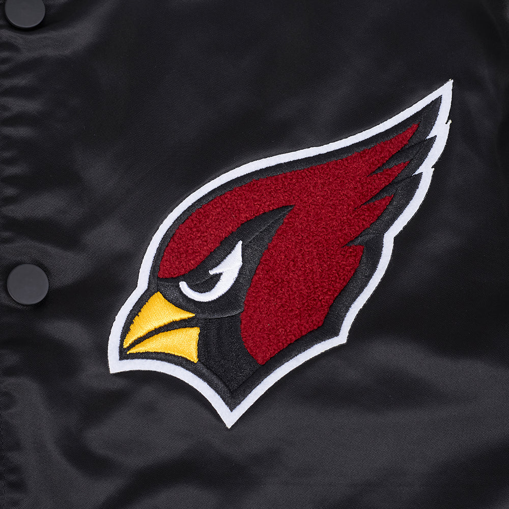 NFL ARIZONA CARDINALS OLD ENGLISH MEN'S RIB SATIN JACKET (BLACK) - Image 6