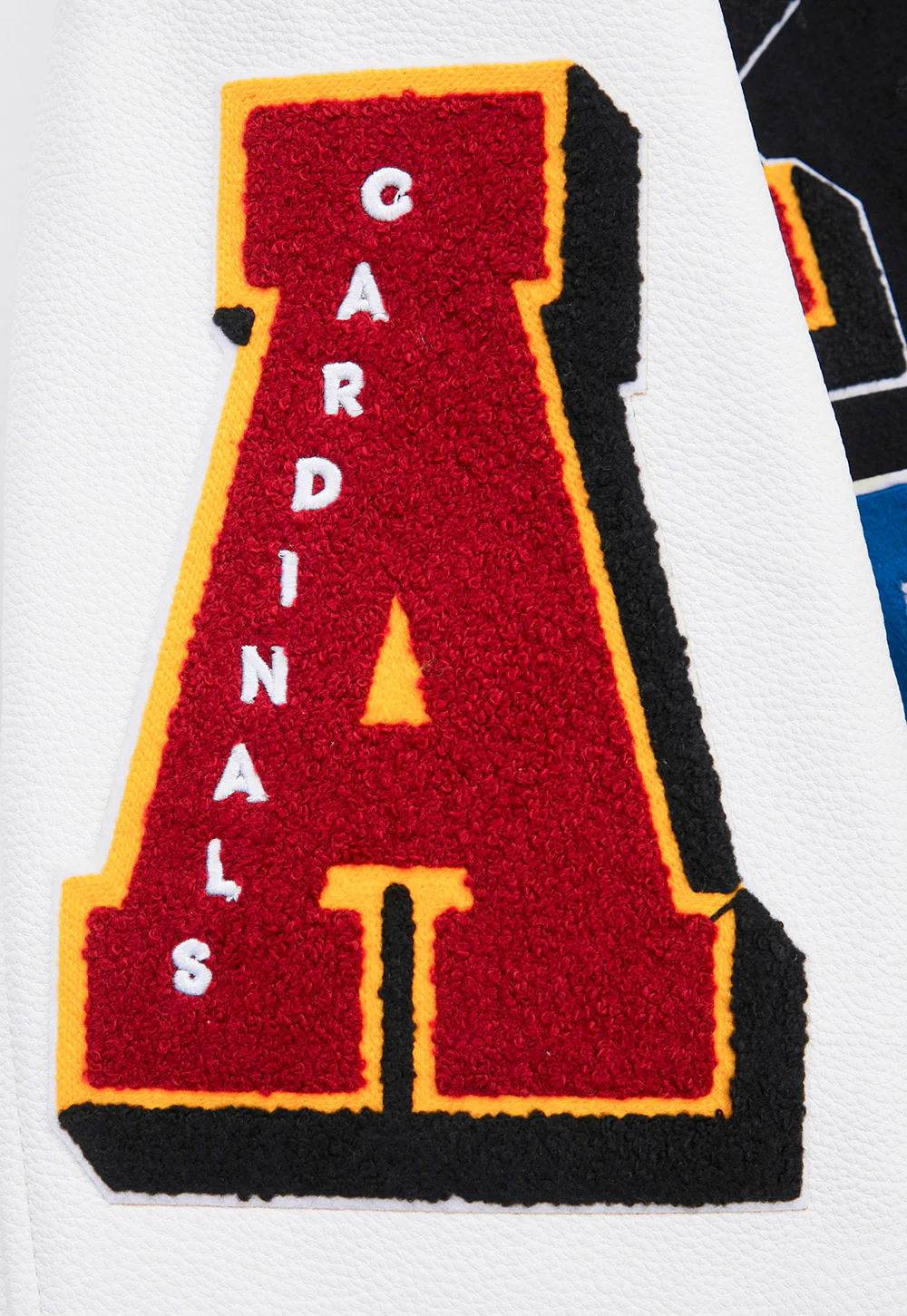 NFL ARIZONA CARDINALS MASHUP MEN'S RIB WOOL VARSITY JACKET (BLACK/WHITE) - Image 9