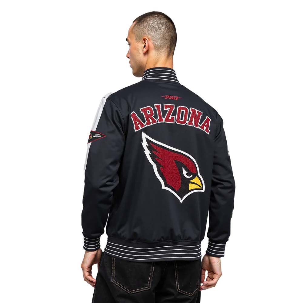 NFL ARIZONA CARDINALS PRO GAME DAY MEN'S DBL KNIT JACKET (BLACK/SILVER/WHITE) - Image 11
