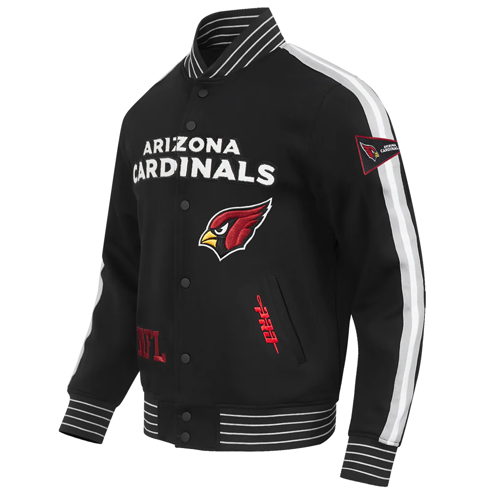 NFL ARIZONA CARDINALS PRO GAME DAY MEN'S DBL KNIT JACKET (BLACK/SILVER/WHITE) - Image 12