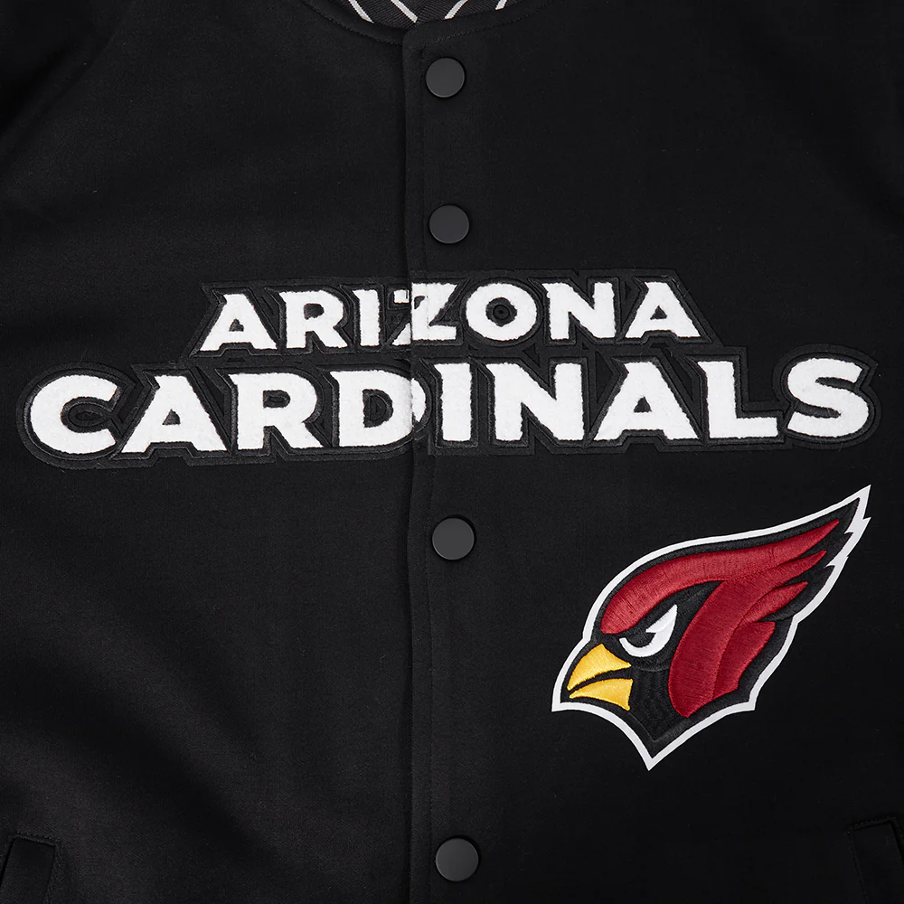 NFL ARIZONA CARDINALS PRO GAME DAY MEN'S DBL KNIT JACKET (BLACK/SILVER/WHITE) - Image 14
