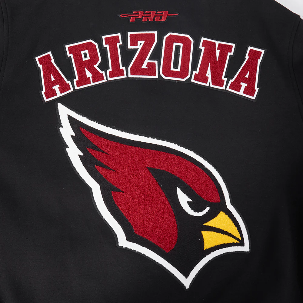 NFL ARIZONA CARDINALS PRO GAME DAY MEN'S DBL KNIT JACKET (BLACK/SILVER/WHITE) - Image 9