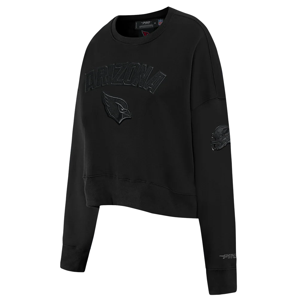 NFL ARIZONA CARDINALS TRIPLE BLACK WOMEN'S FLC CREWNECK (TRIPLE BLACK WOMEN'S) - Image 12