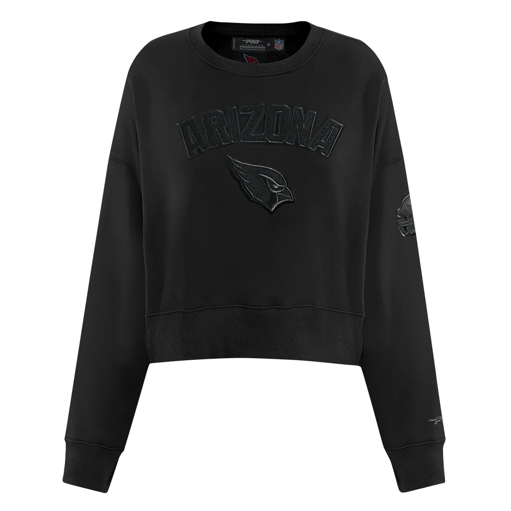NFL ARIZONA CARDINALS TRIPLE BLACK WOMEN'S FLC CREWNECK (TRIPLE BLACK WOMEN'S) - Image 3