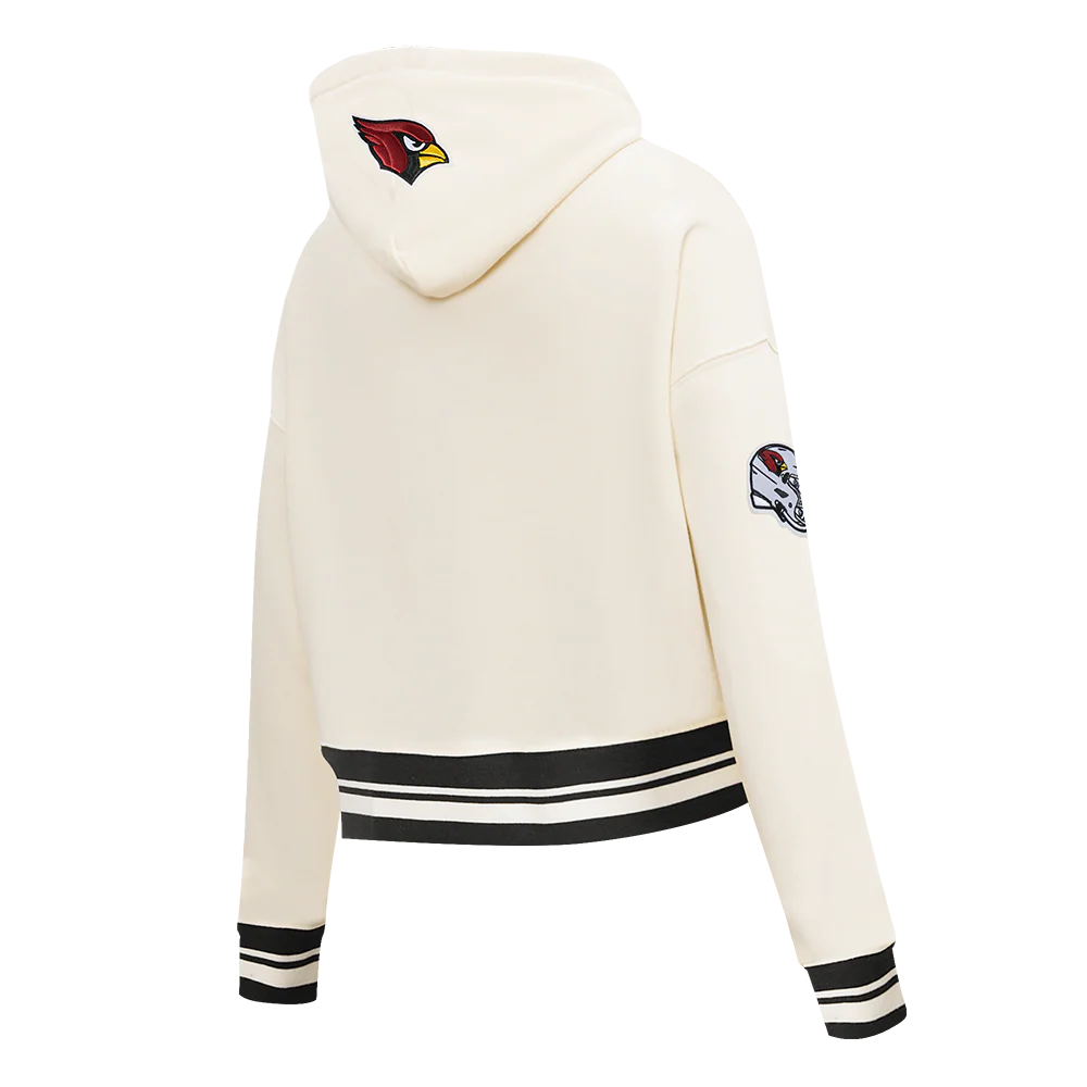 NFL ARIZONA CARDINALS RETRO CLASSIC WOMEN'S RIB CROPPED PO HOODIE (EGGSHELL/ BLACK) - Image 13