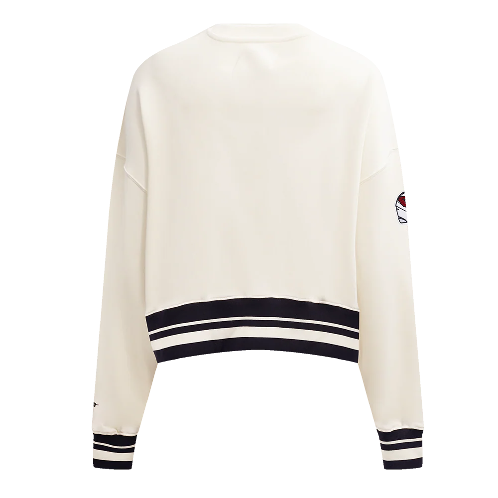 NFL ARIZONA CARDINALS RETRO CLASSIC WOMEN'S RIB CREWNECK (EGGSHELL/ BLACK) - Image 3