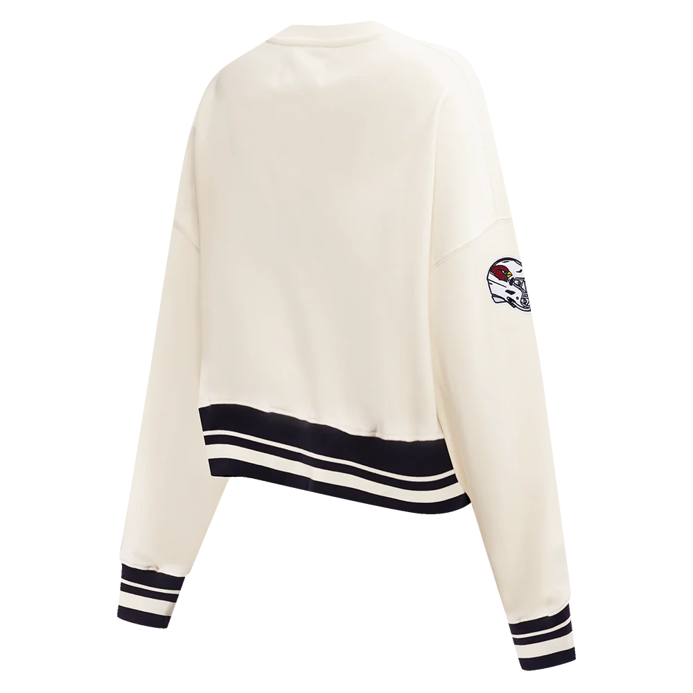 NFL ARIZONA CARDINALS RETRO CLASSIC WOMEN'S RIB CREWNECK (EGGSHELL/ BLACK) - Image 4