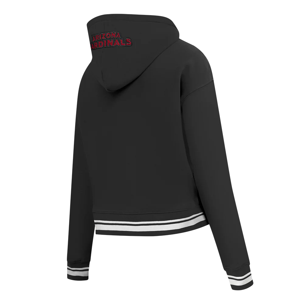 NFL ARIZONA CARDINALS MASHUP WOMEN'S RIB CROPPED PO HOODIE (BLACK) - Image 13