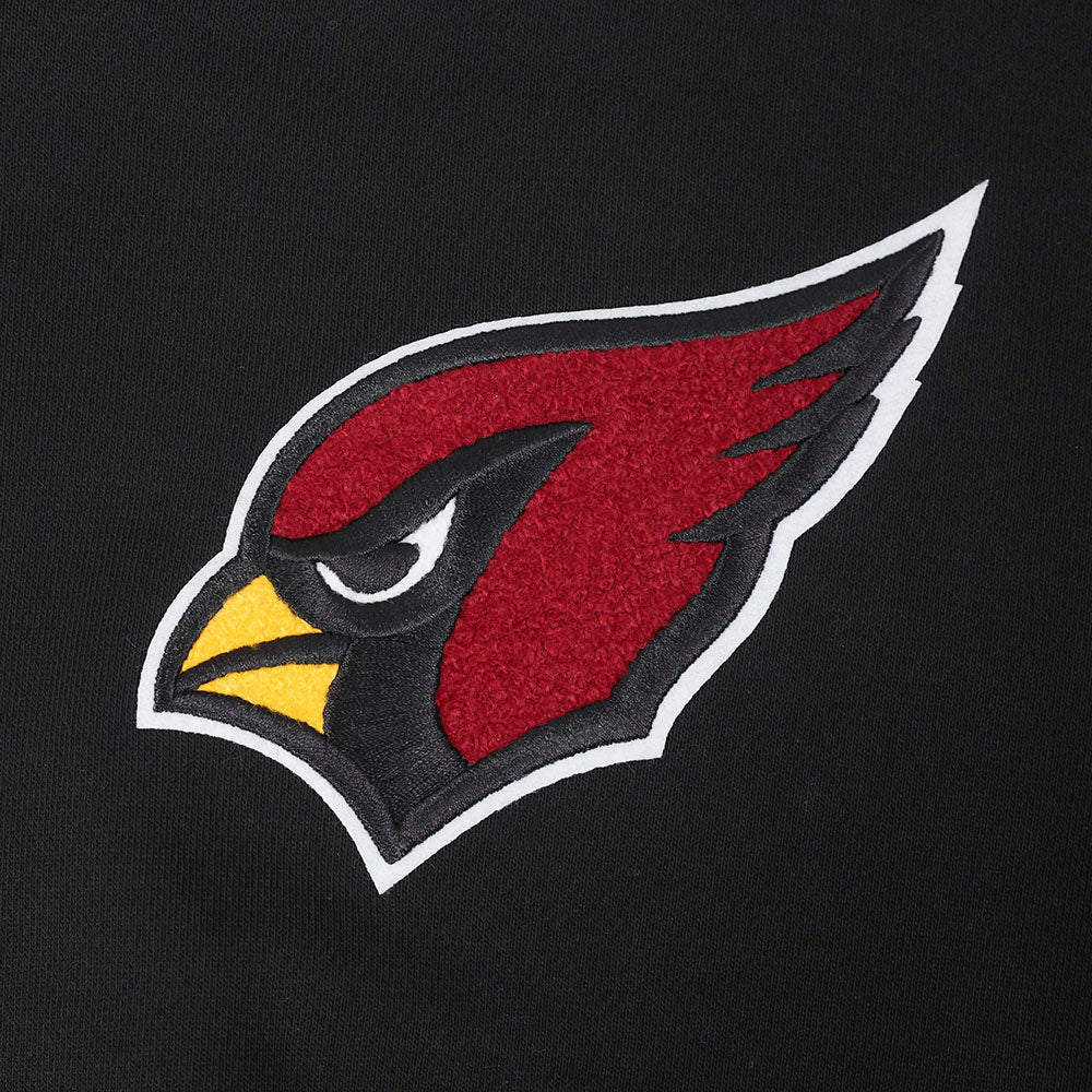 NFL ARIZONA CARDINALS MASHUP WOMEN'S RIB CROPPED PO HOODIE (BLACK) - Image 7