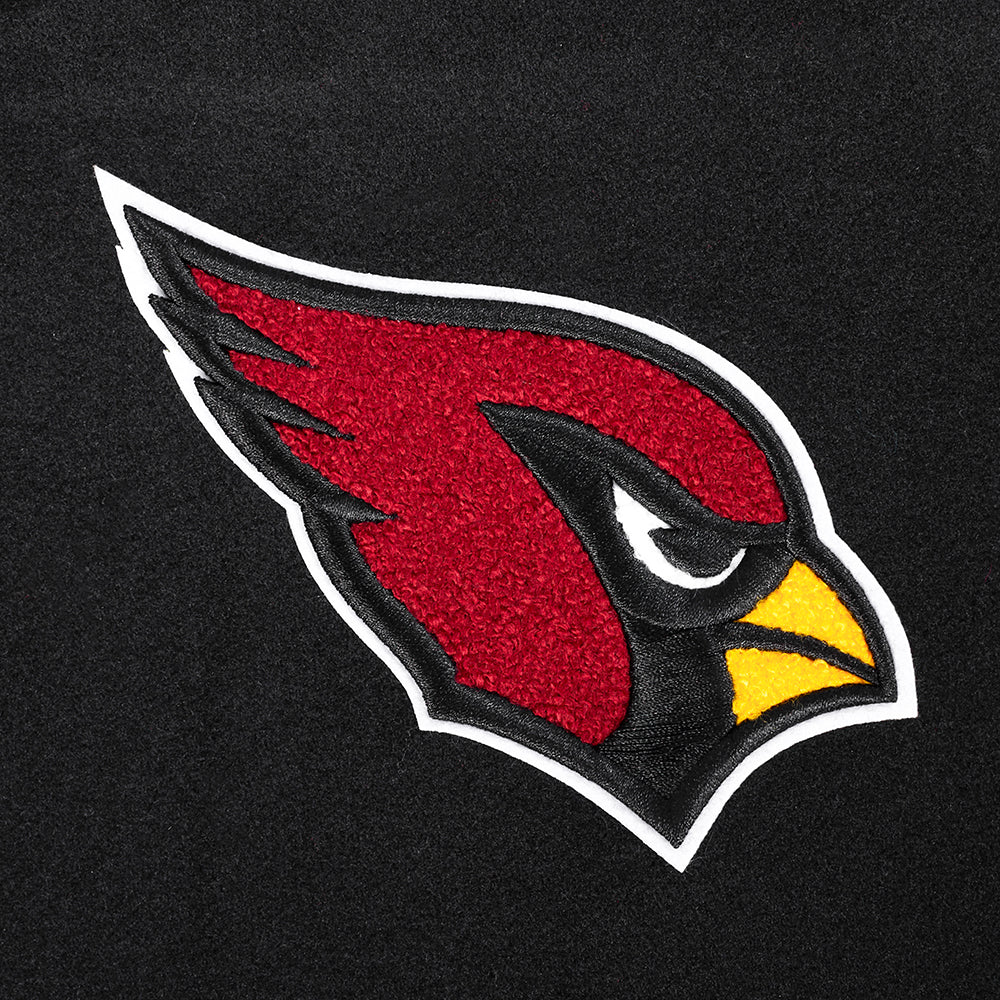 NFL ARIZONA CARDINALS CLASSIC WOMEN'S WOOL VARSITY JACKET (BLACK/WHITE) - Image 5