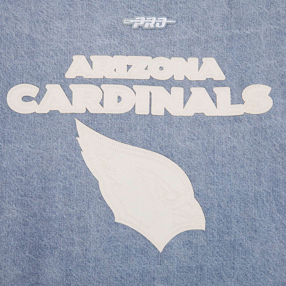 NFL ARIZONA CARDINALS VARSITY BLUES WOMEN'S DENIM VARSITY JACKET (DENIM/LINEN) - Image 6