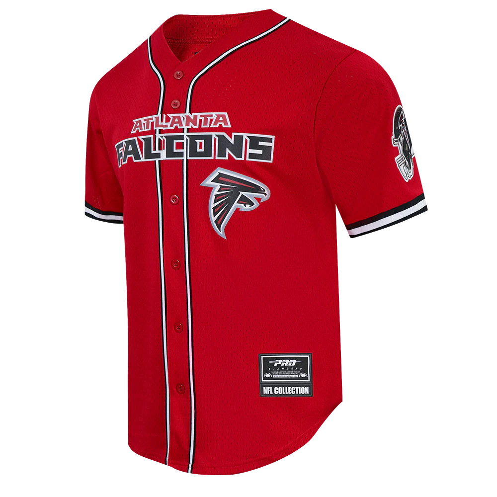 NFL ATLANTA FALCONS CLASSIC MESH BUTTON DOWN SHIRT (RED/BLACK) - Image 12