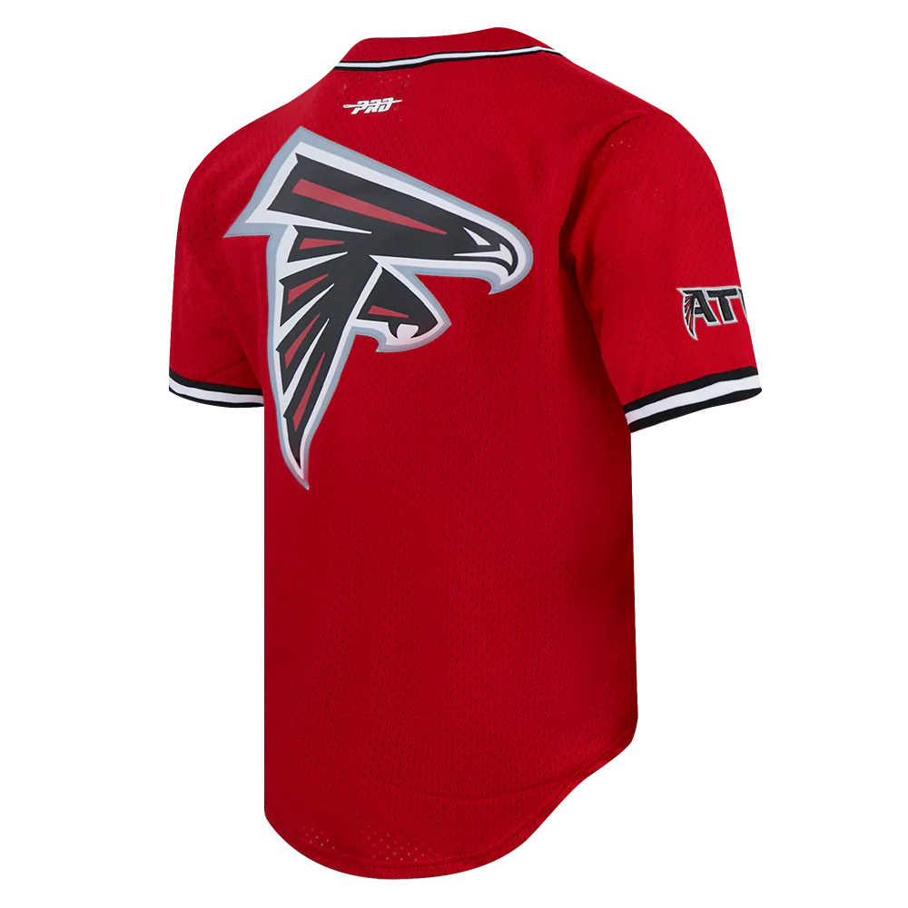 NFL ATLANTA FALCONS CLASSIC MESH BUTTON DOWN SHIRT (RED/BLACK) - Image 13