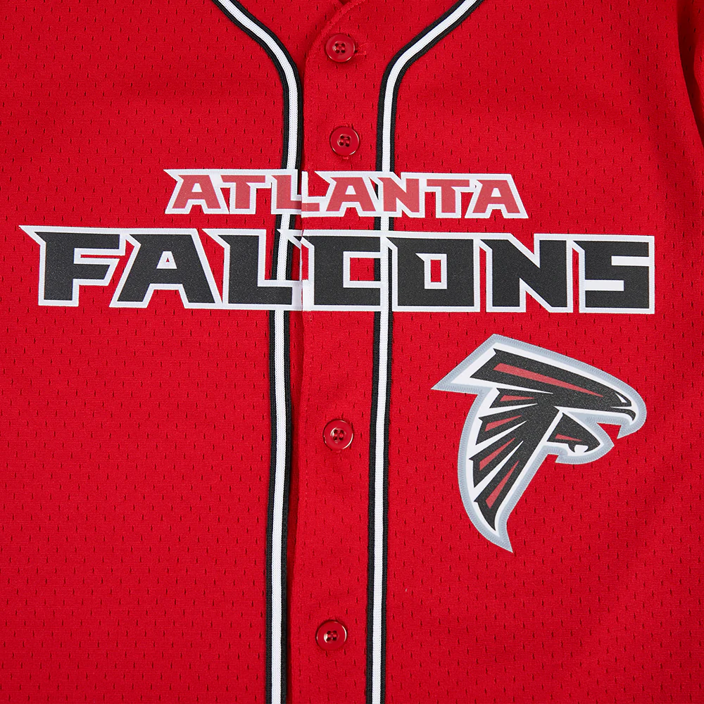 NFL ATLANTA FALCONS CLASSIC MESH BUTTON DOWN SHIRT (RED/BLACK) - Image 16