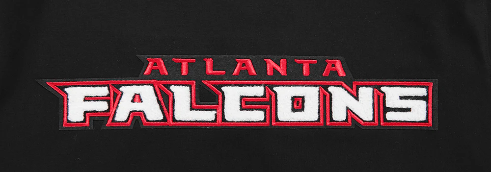 NFL ATLANTA  FALCONS CLASSIC CHENILLE MEN'S DOUBLE KNIT TEE (BLACK) - Image 5