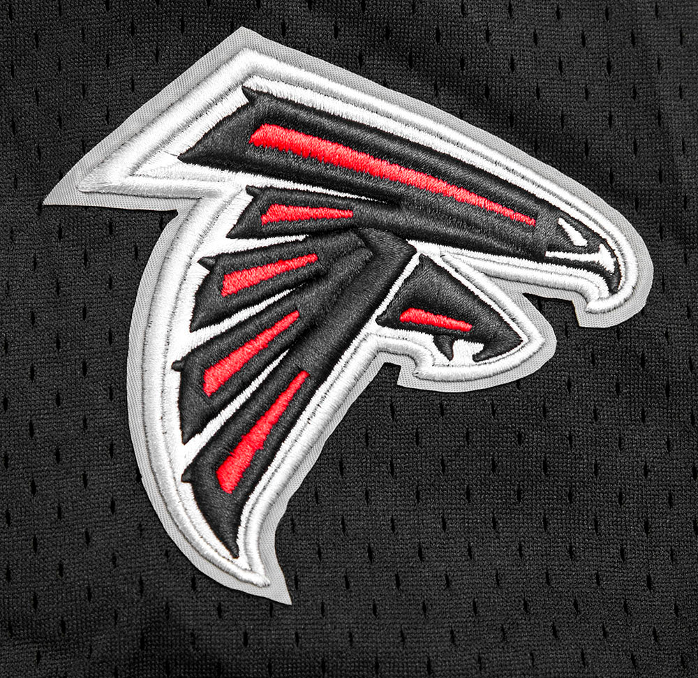 NFL ATLANTA FALCONS BIJAN ROBINSON #7 MEN'S MESH BUTTON DOWN SHIRT (BLACK/RED) - Image 6