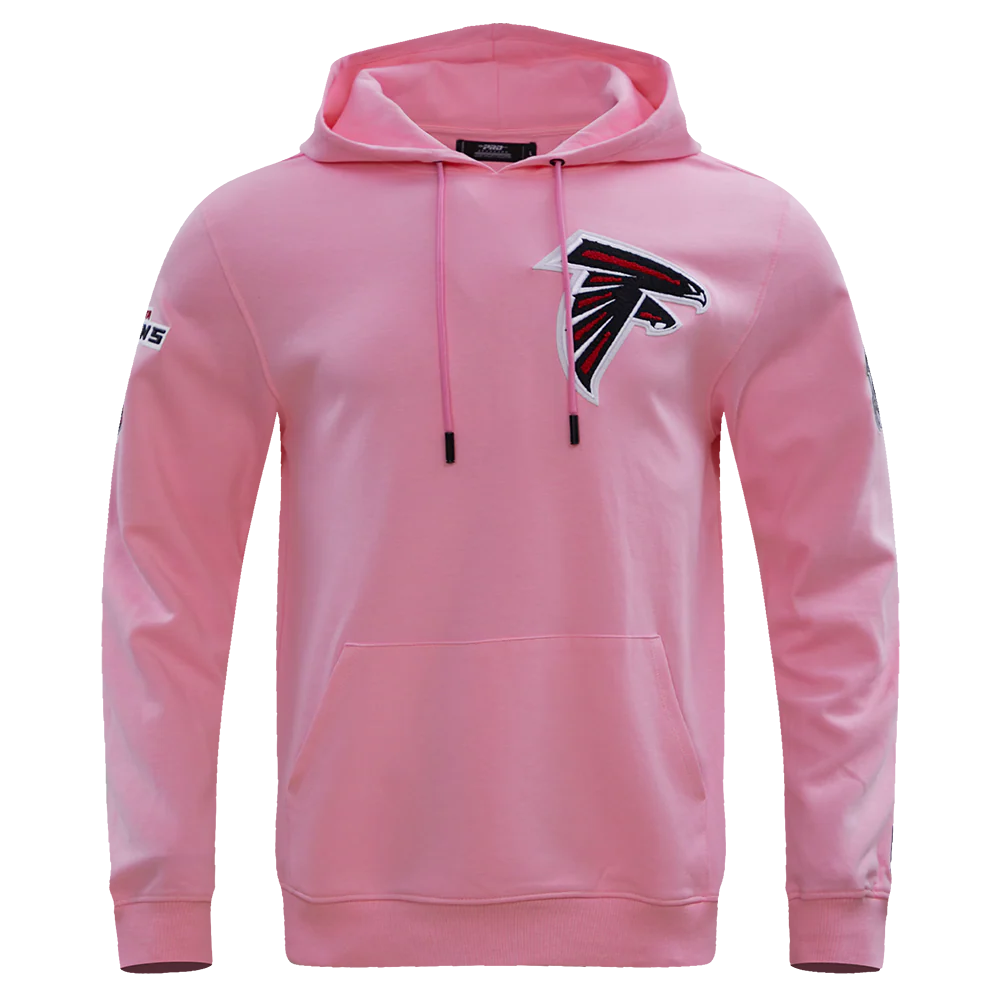 NFL ATLANTA FALCONS CLASSIC CHENILLE DOUBLE KNIT PULLOVER HOODIE (PINK)