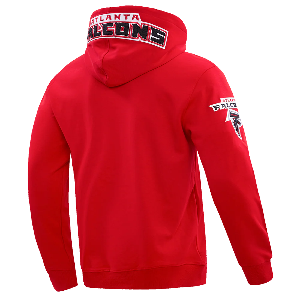 NFL ATLANTA FALCONS CLASSIC CHENILLE MEN'S DOUBLE KNIT PULLOVER HOODIE (RED) - Image 3