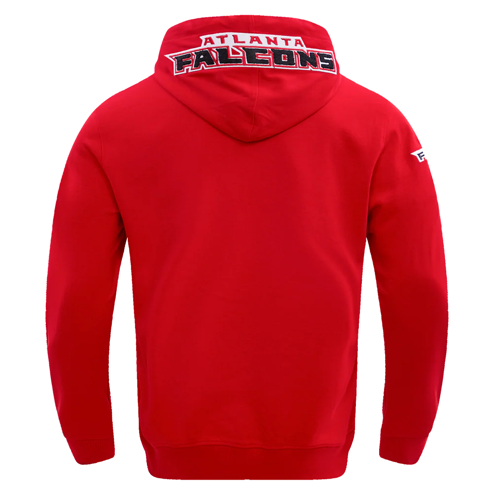 NFL ATLANTA FALCONS CLASSIC CHENILLE MEN'S DOUBLE KNIT PULLOVER HOODIE (RED) - Image 4