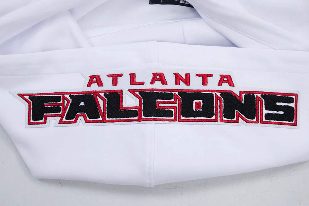 NFL ATLANTA FALCONS CLASSIC CHENILLE DOUBLE KNIT PULLOVER HOODIE (WHITE) - Image 5