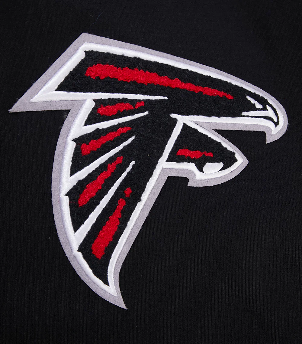 NFL ATLANTA FALCONS CLASSIC CHENILLE MEN'S DK FZ HOODIE (BLACK) - Image 7