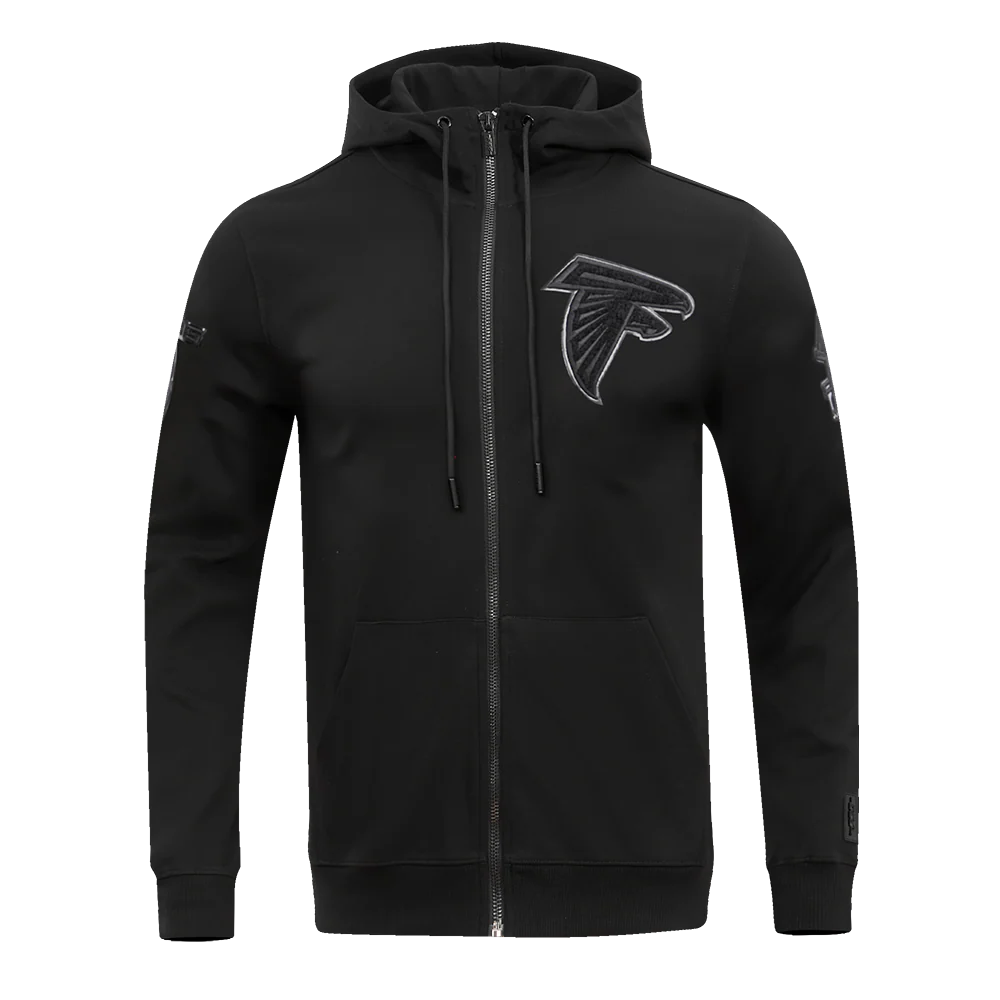 NFL ATLANTA FALCONS TRIPLE BLACK MEN'S DK FZ HOODIE (TRIPLE BLACK)