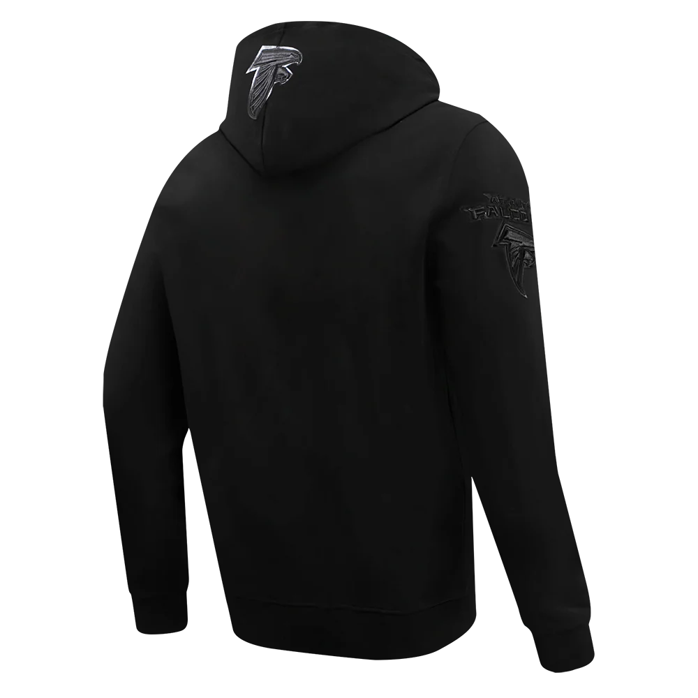 NFL ATLANTA FALCONS TRIPLE BLACK MEN'S DOUBLE KNIT PULLOVER HOODIE (TRIPLE BLACK MEN'S) - Image 3