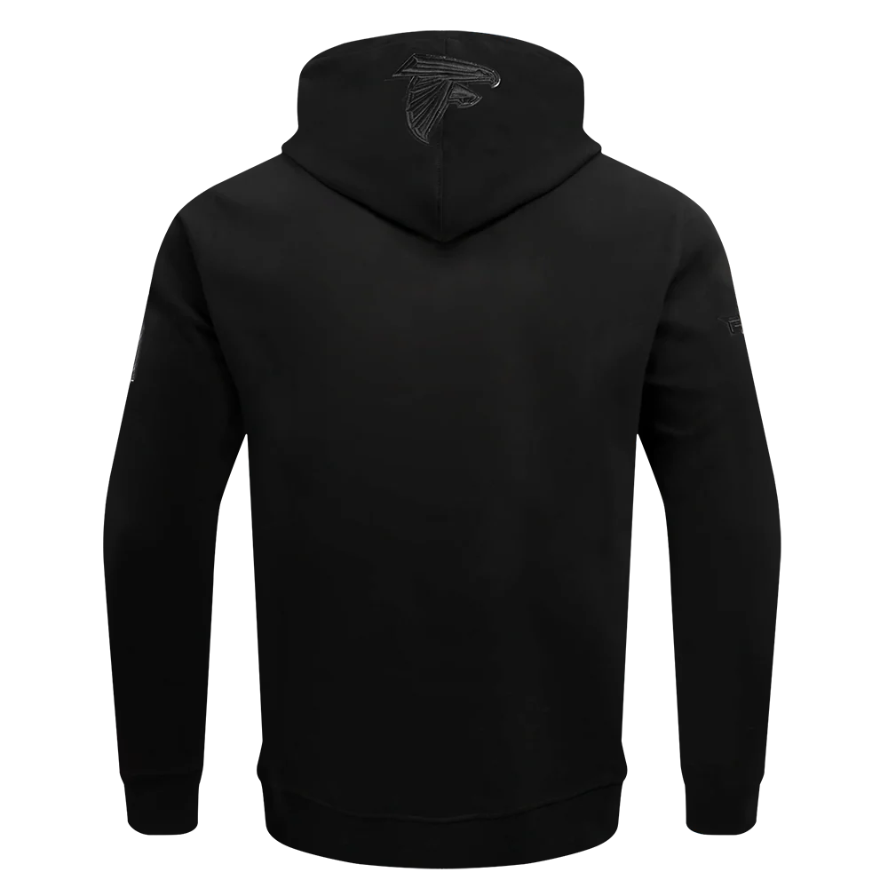 NFL ATLANTA FALCONS TRIPLE BLACK MEN'S DOUBLE KNIT PULLOVER HOODIE (TRIPLE BLACK MEN'S) - Image 4