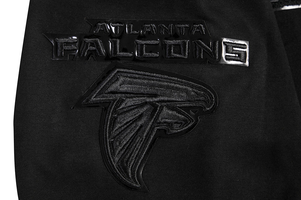 NFL ATLANTA FALCONS TRIPLE BLACK MEN'S DOUBLE KNIT PULLOVER HOODIE (TRIPLE BLACK MEN'S) - Image 6